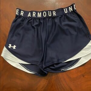Under Armour Navy and White Athletic Shorts with Elastic Waistband